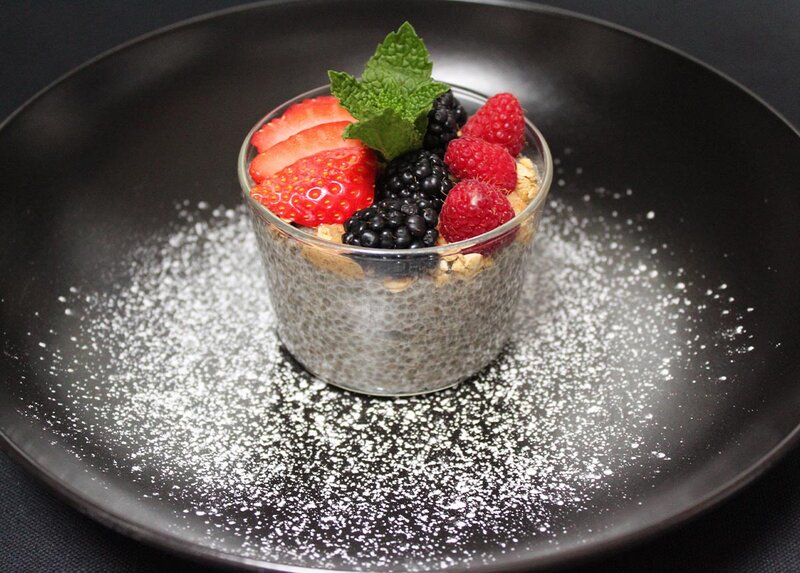 Granola topped with berries